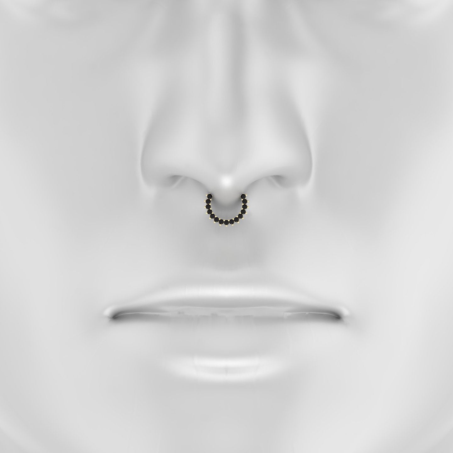 Delia | 18k Yellow Gold 8 mm Black Diamond Septum Piercing