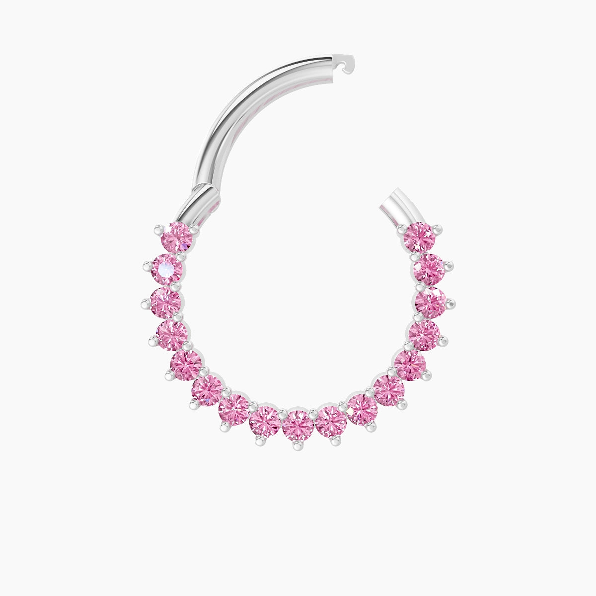 Delia | 18k White Gold 9.5 mm Pink Sapphire Daith Piercing