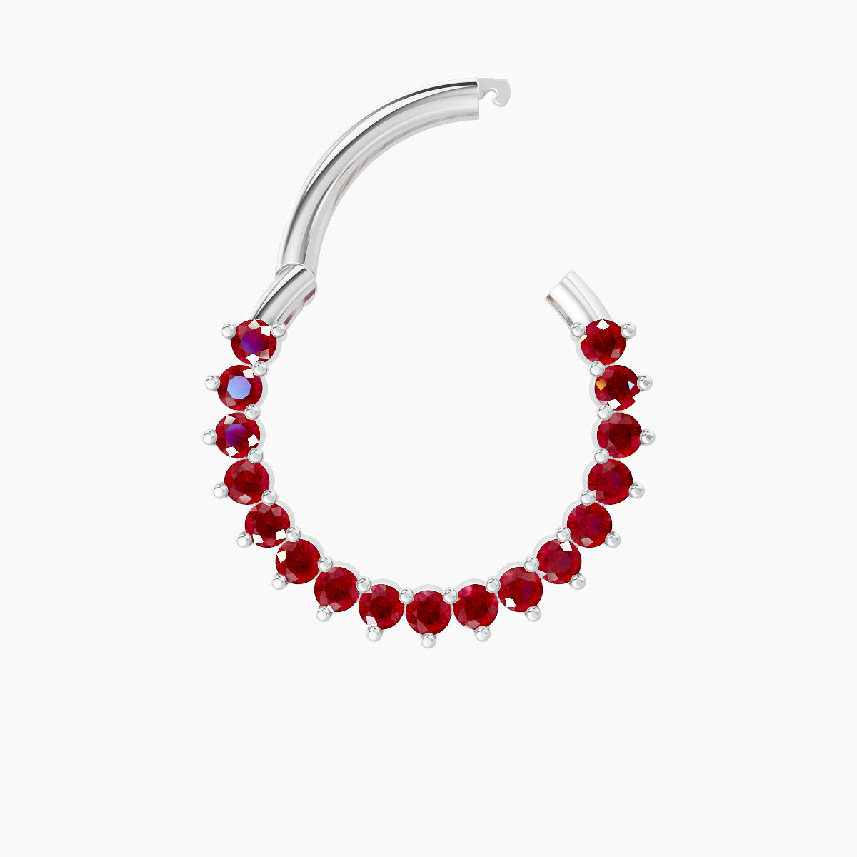 Delia | 18k White Gold 9.5 mm Ruby Daith Piercing