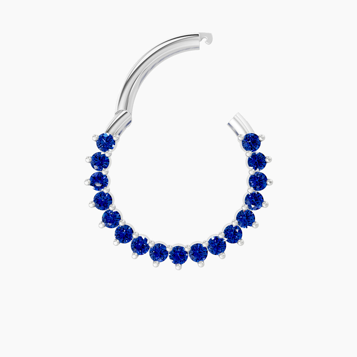 Delia | 18k White Gold 9.5 mm Sapphire Daith Piercing