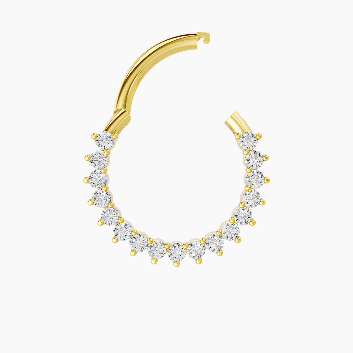 Delia | 18k Yellow Gold 9.5 mm Diamond Daith Piercing