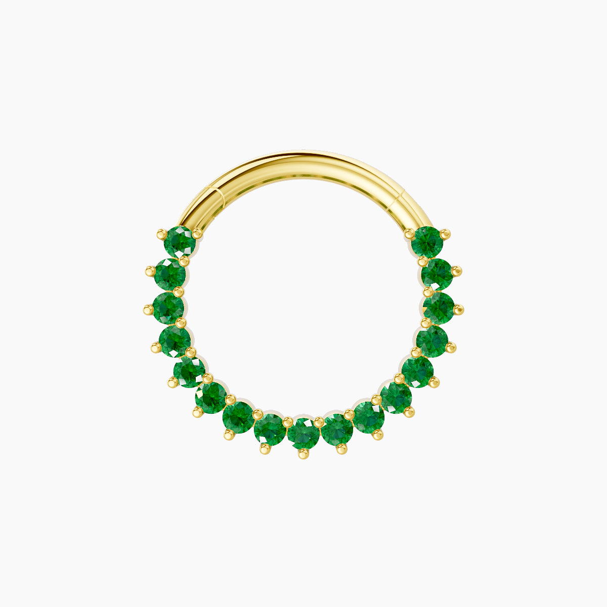 Delia | 18k Yellow Gold 9.5 mm Emerald Daith Piercing