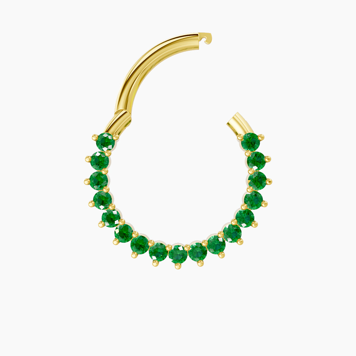 Delia | 18k Yellow Gold 9.5 mm Emerald Daith Piercing