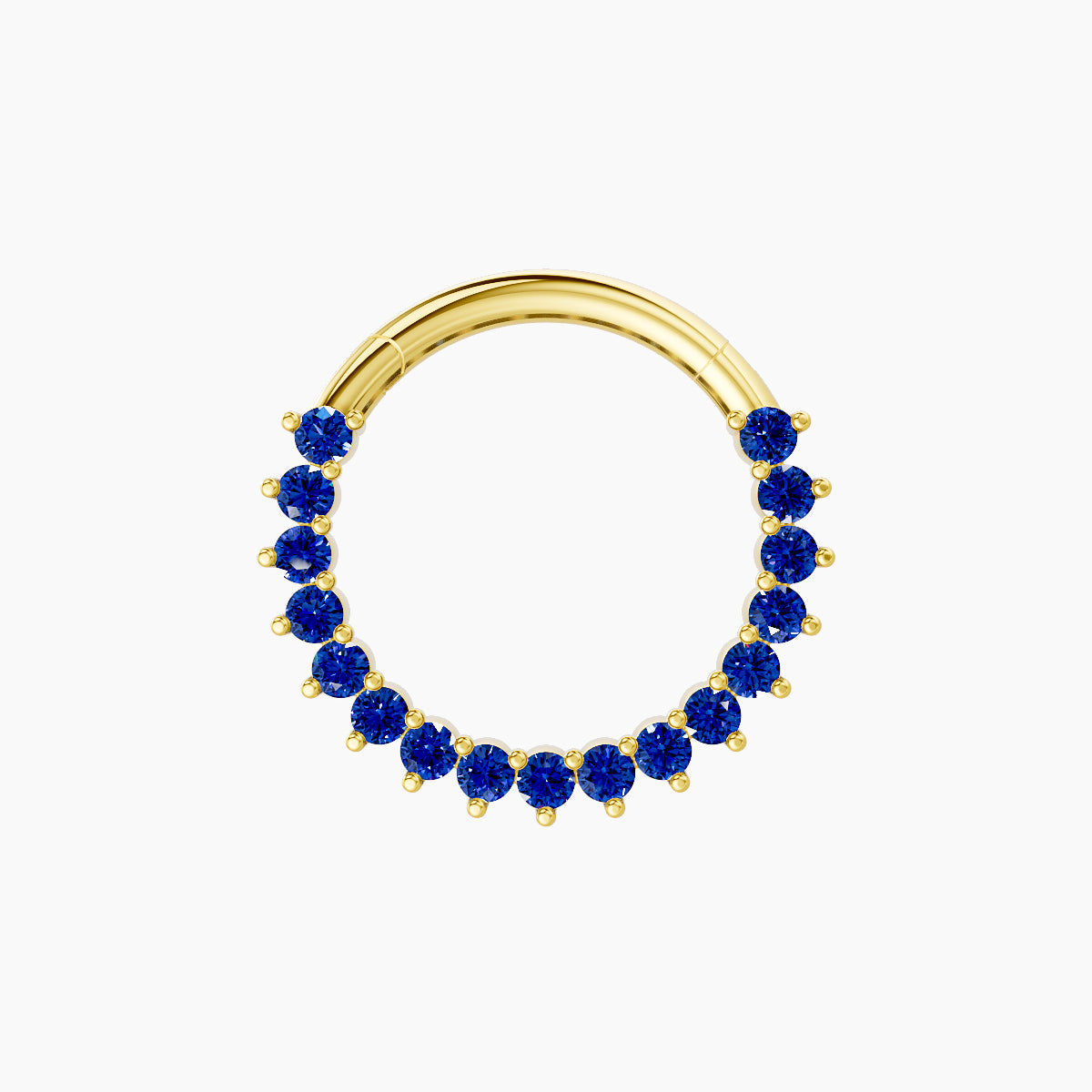 Delia | 18k Yellow Gold 9.5 mm Sapphire Daith Piercing