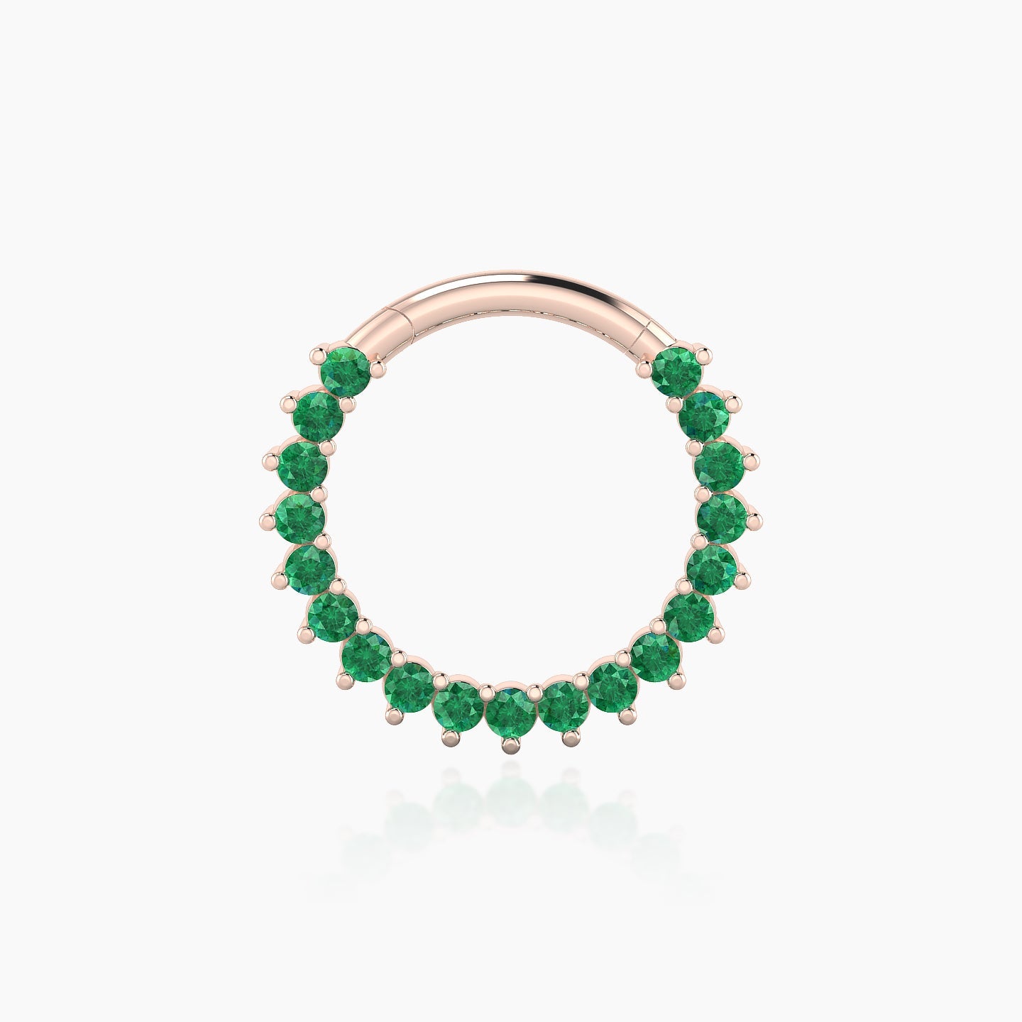 Delia | 18k Rose Gold 9.5 mm Emerald Daith Piercing