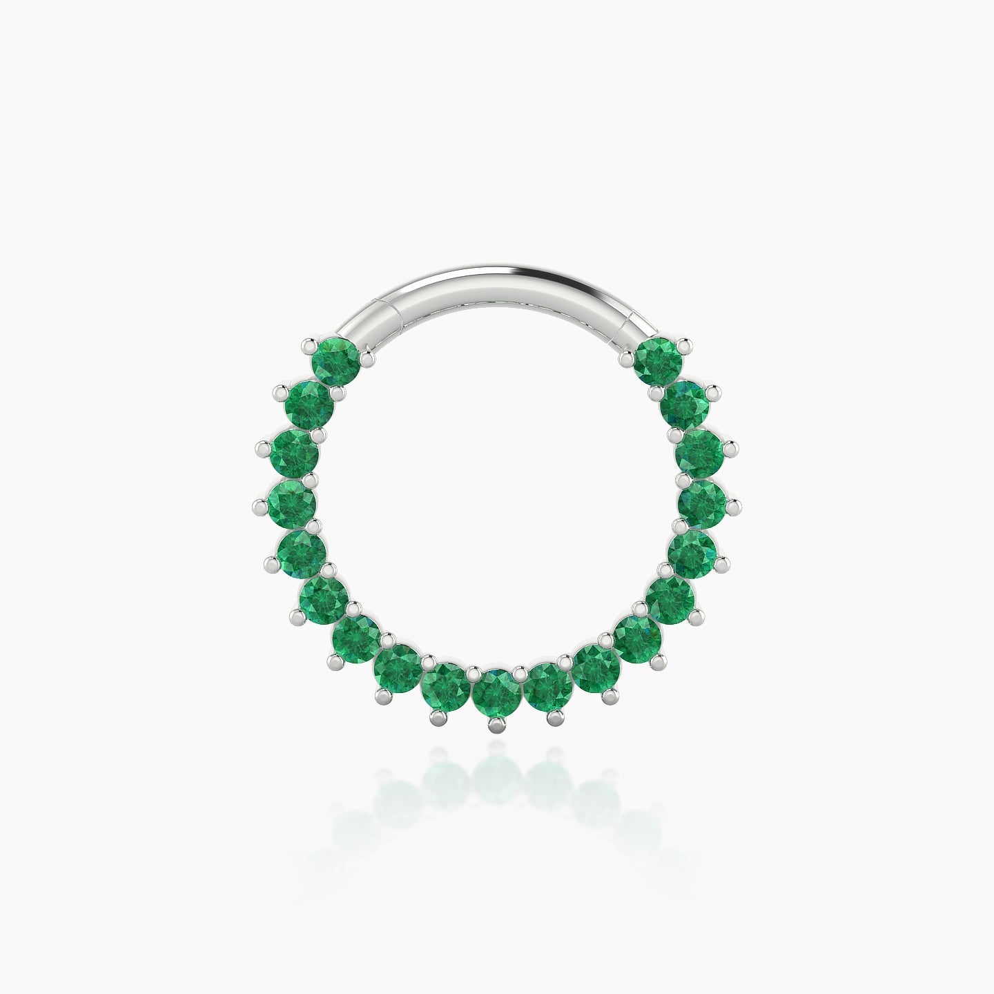 Delia | 18k White Gold 9.5 mm Emerald Daith Piercing