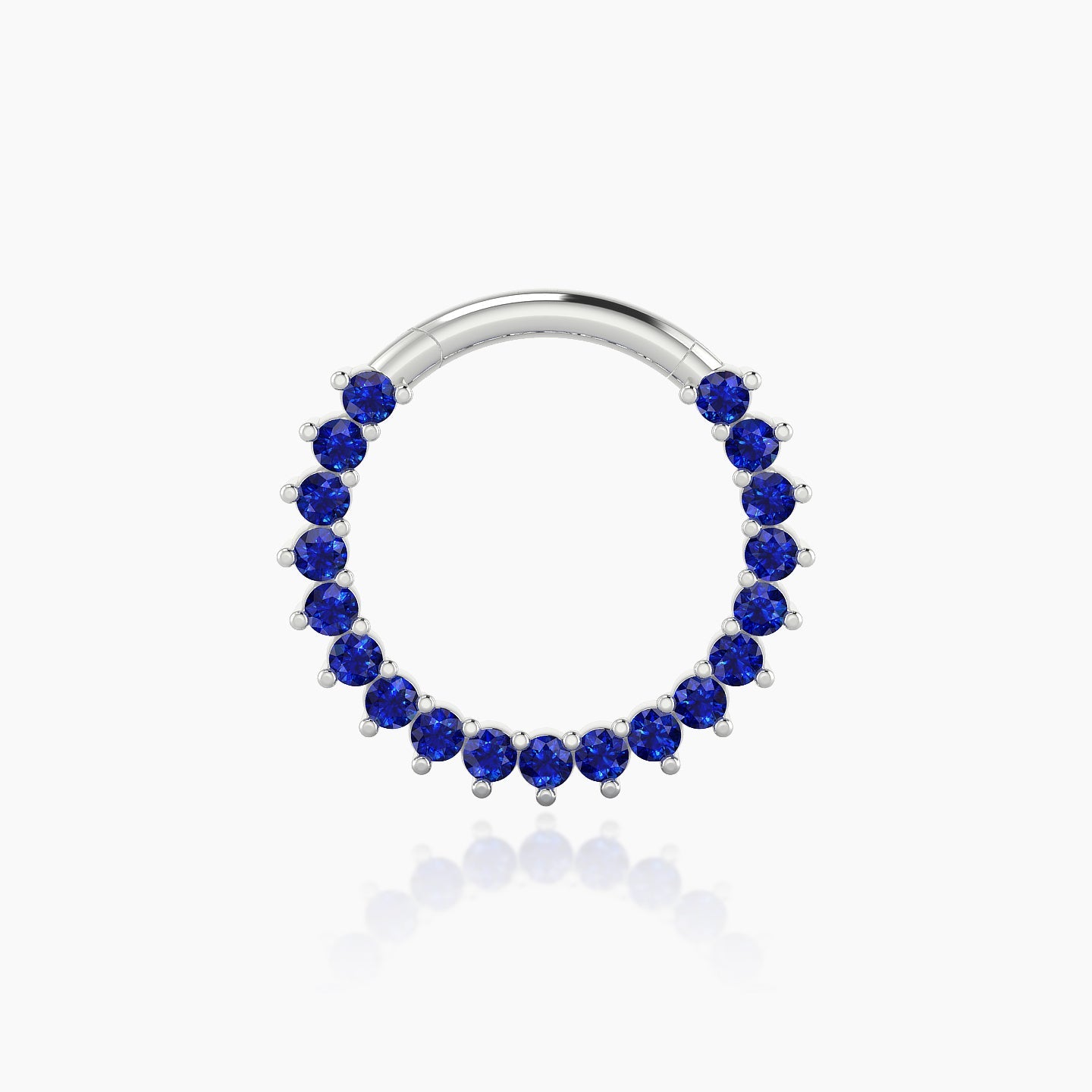 Delia | 18k White Gold 9.5 mm Sapphire Daith Piercing