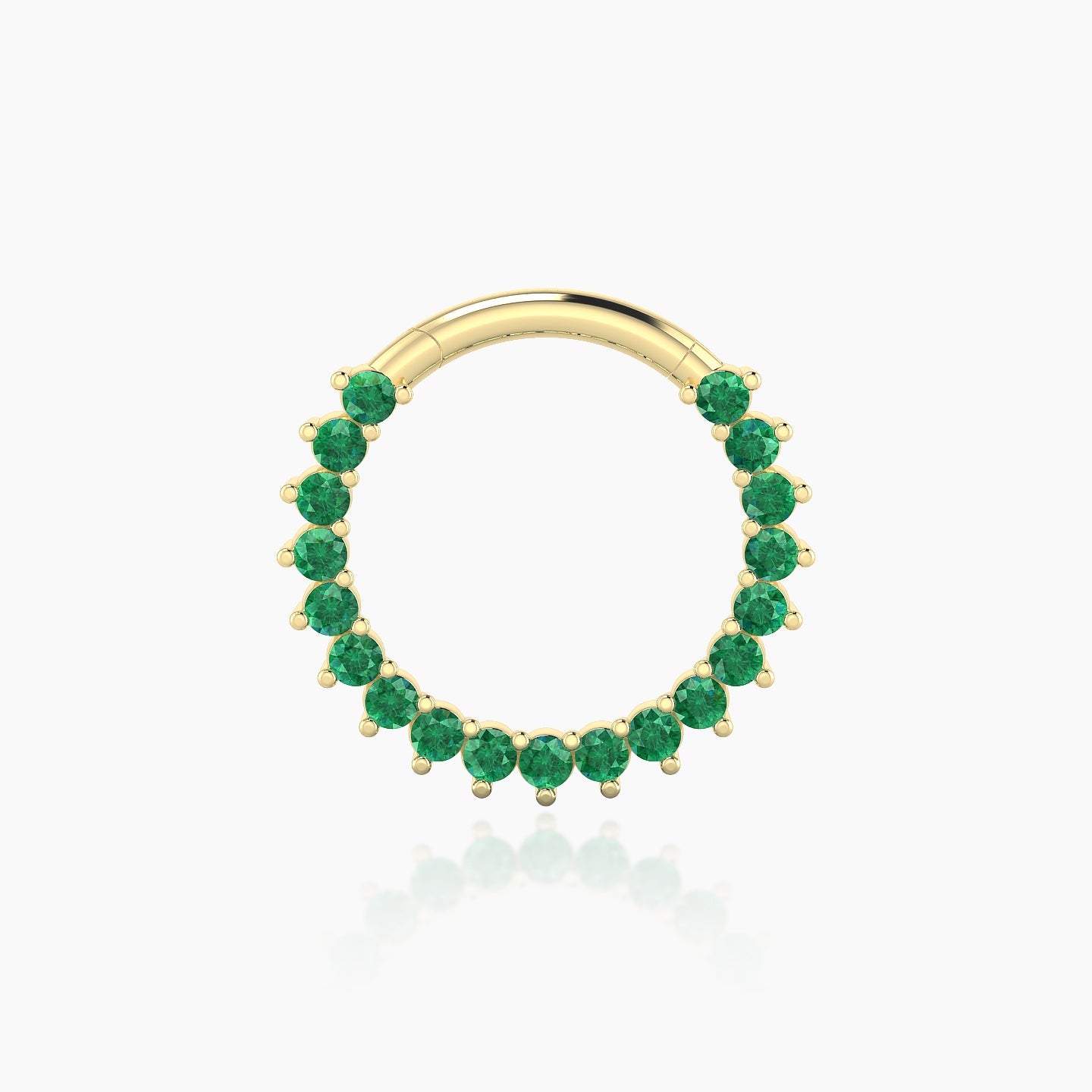 Delia | 18k Yellow Gold 9.5 mm Emerald Daith Piercing