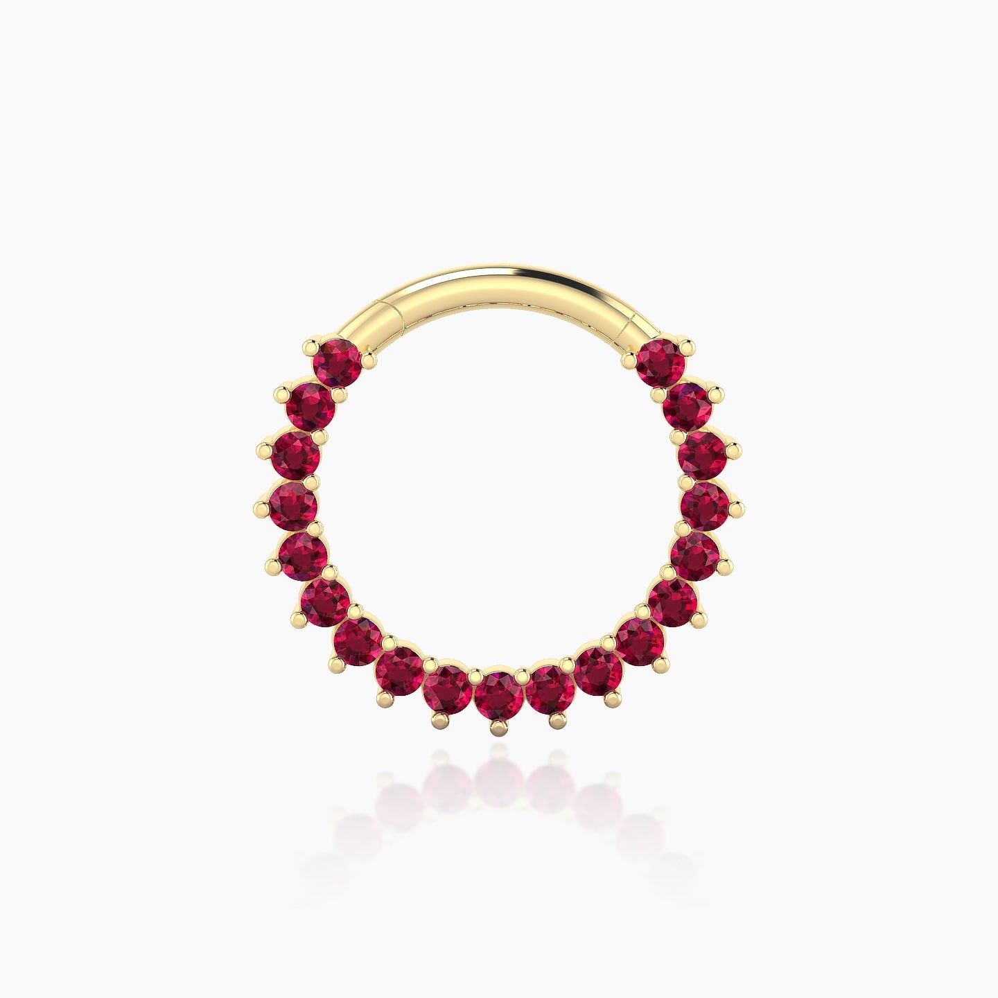 Delia | 18k Yellow Gold 9.5 mm Ruby Daith Piercing