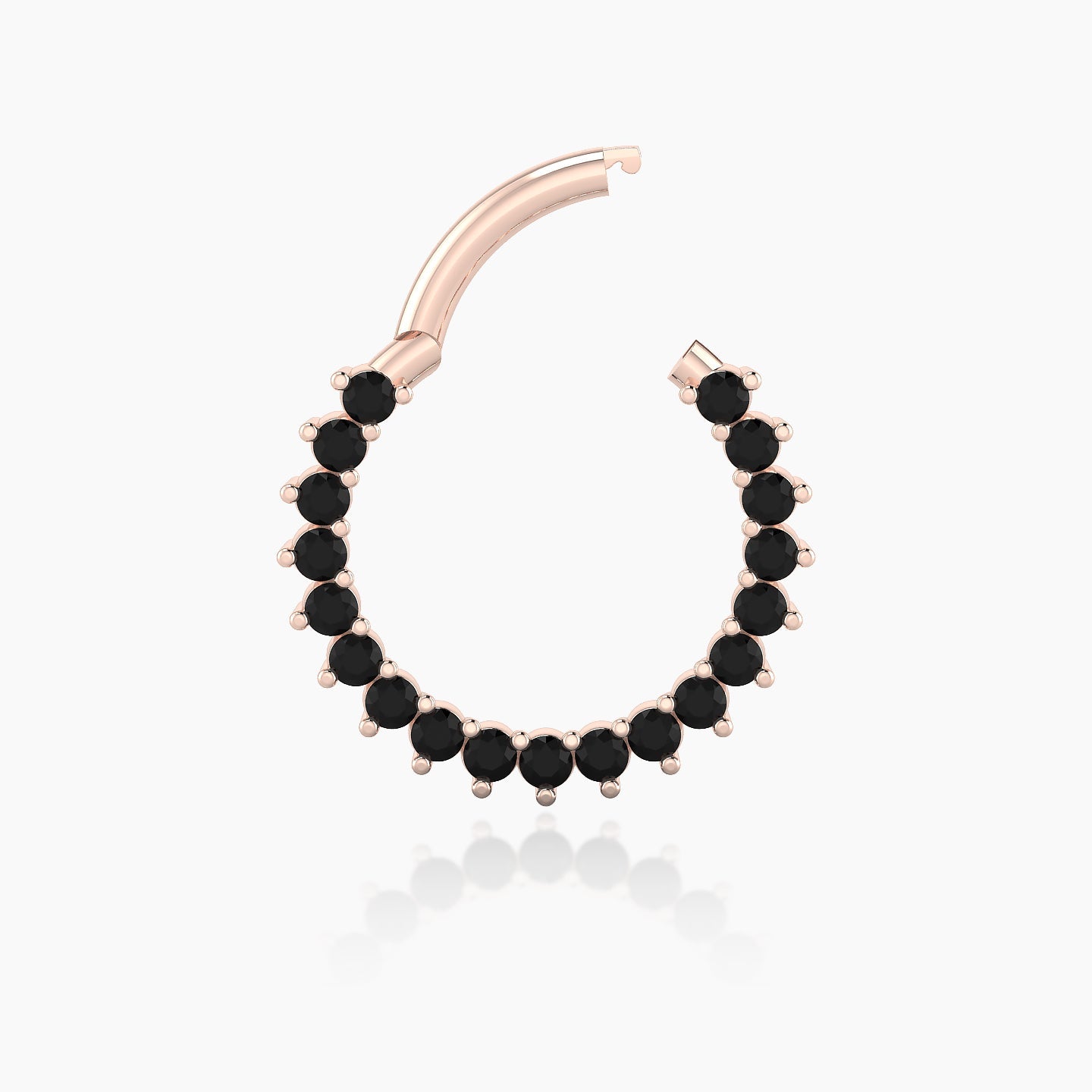 Delia | 18k Rose Gold 9.5 mm Black Diamond Daith Piercing