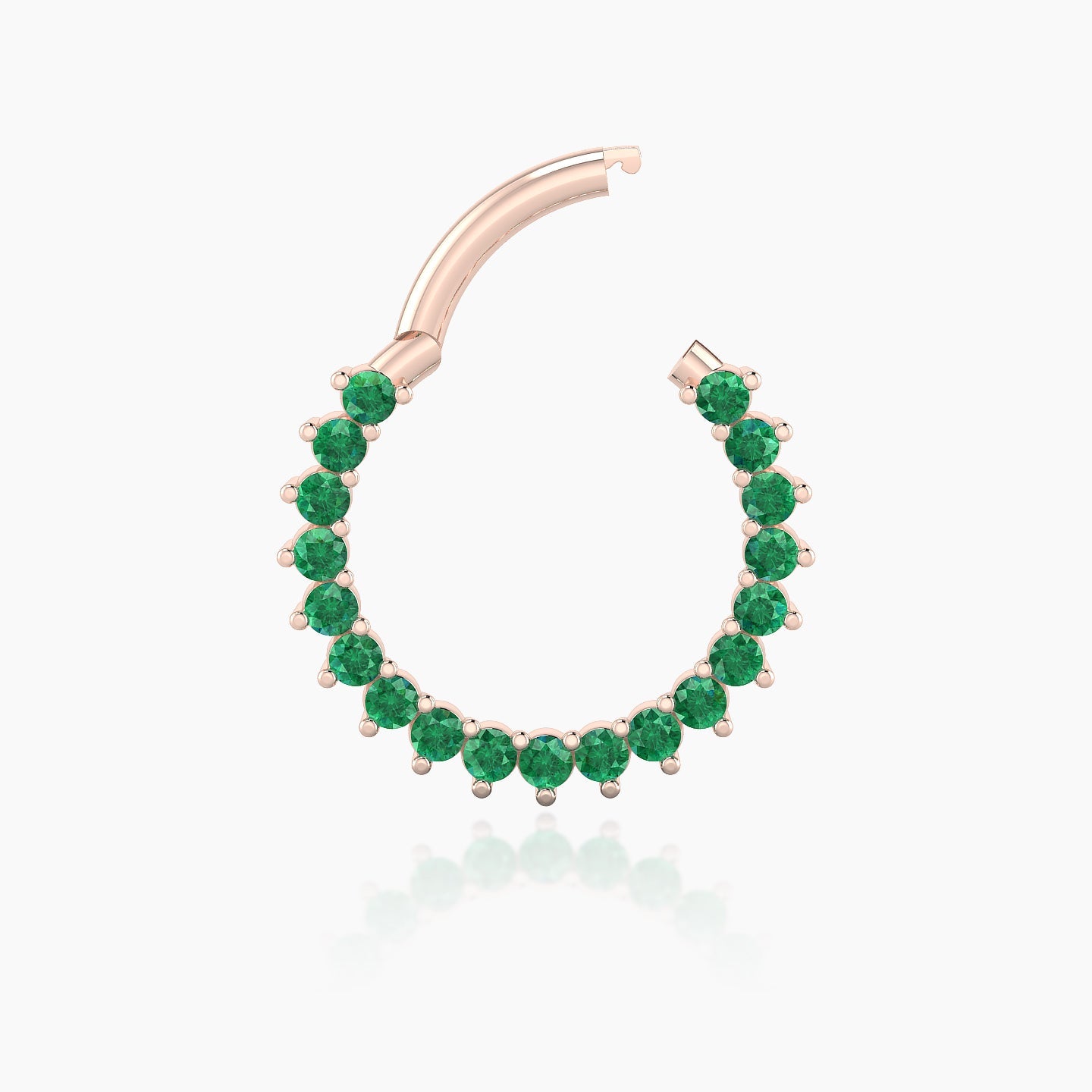 Delia | 18k Rose Gold 9.5 mm Emerald Daith Piercing