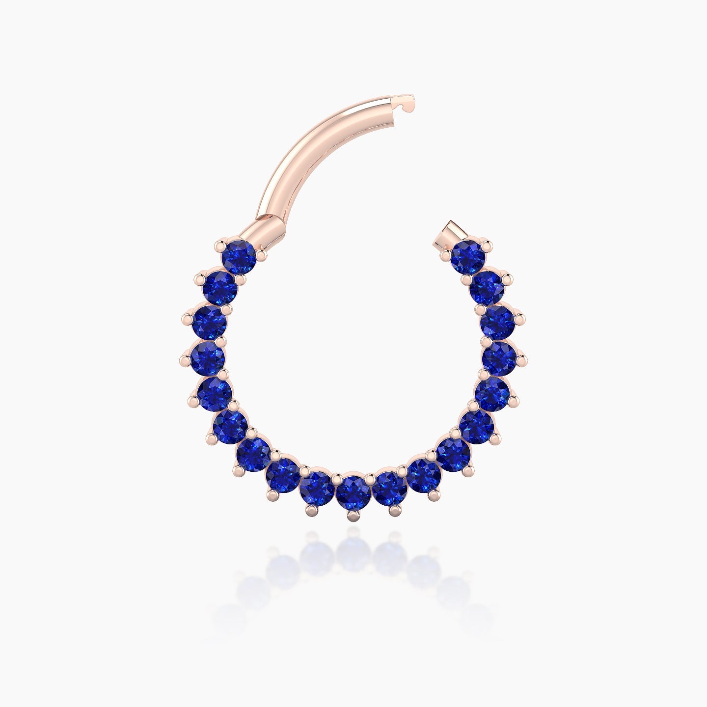 Delia | 18k Rose Gold 9.5 mm Sapphire Daith Piercing