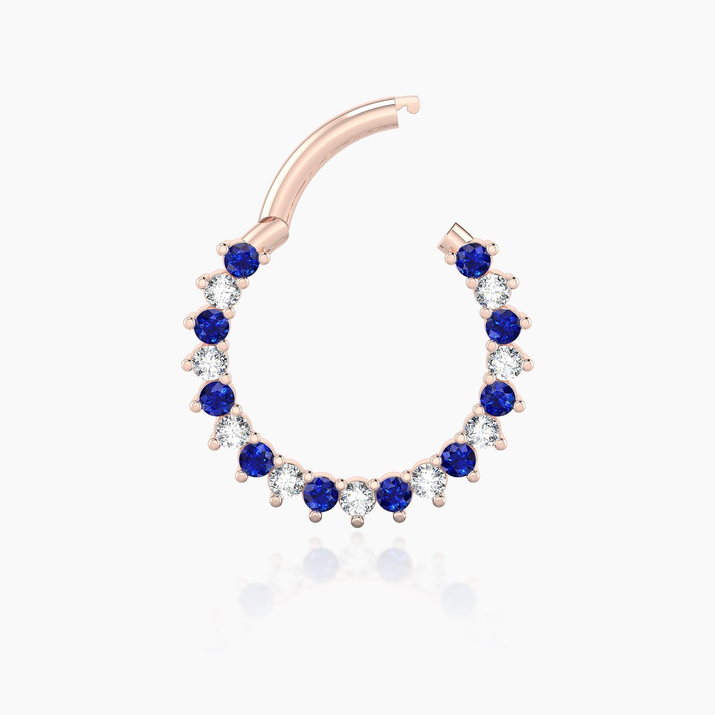 Delia | 18k Rose Gold 9.5 mm Sapphire & Diamond Daith Piercing