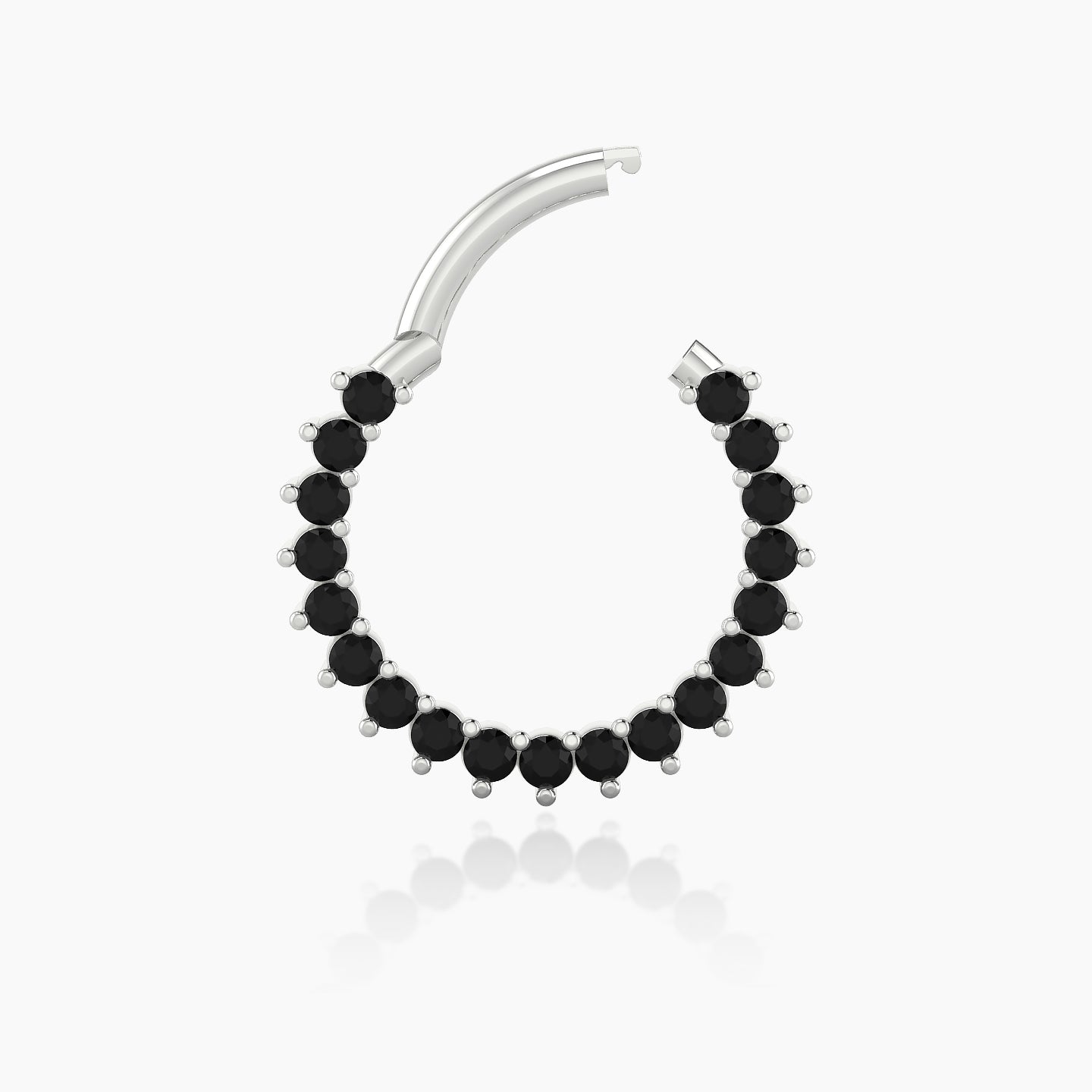 Delia | 18k White Gold 9.5 mm Black Diamond Daith Piercing