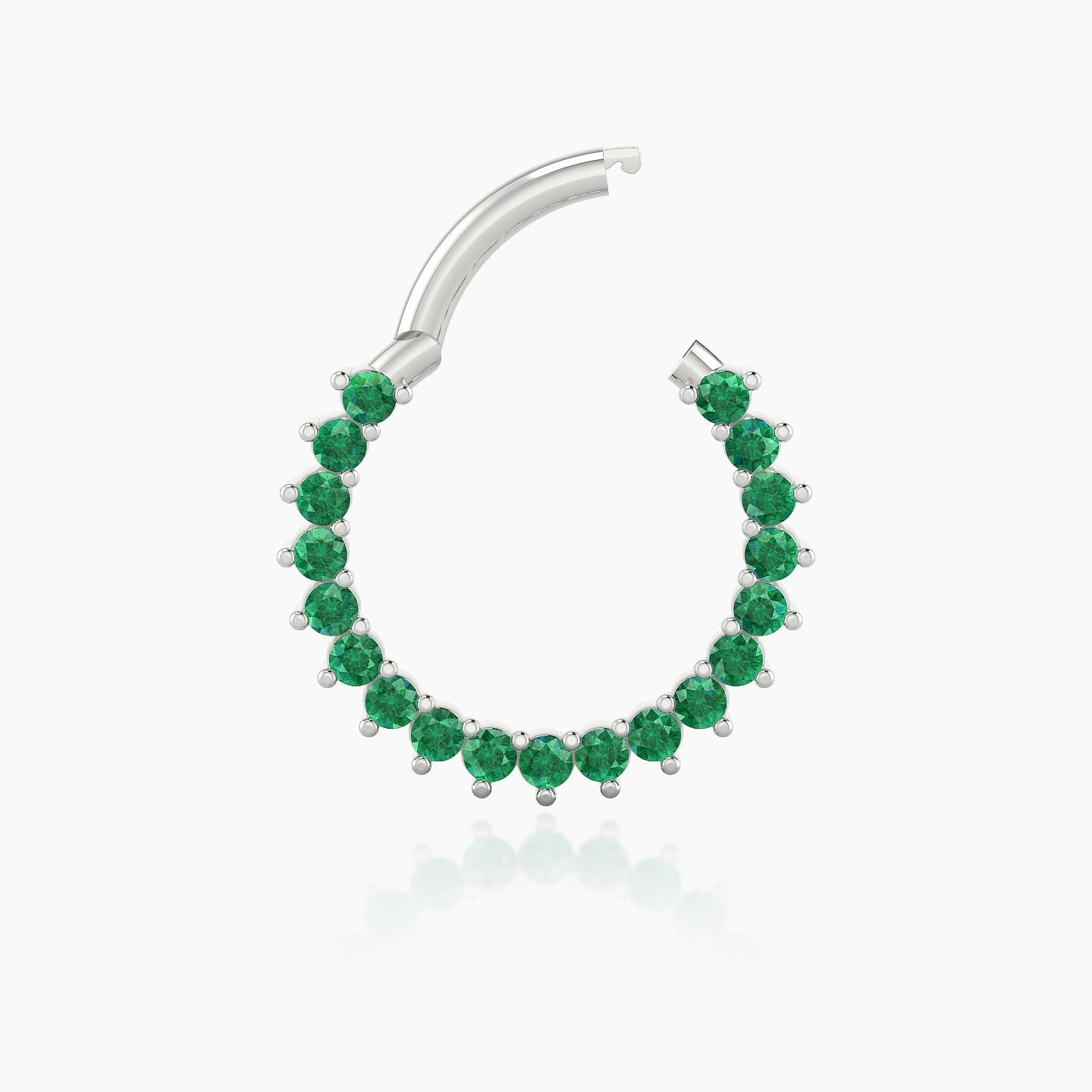 Delia | 18k White Gold 9.5 mm Emerald Daith Piercing