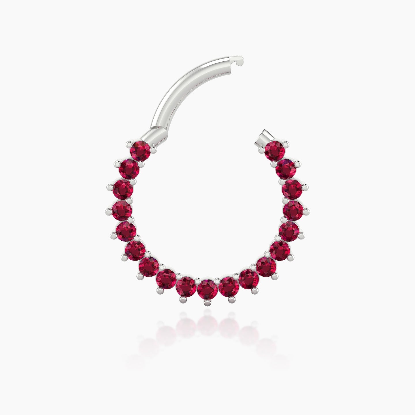 Delia | 18k White Gold 9.5 mm Ruby Daith Piercing