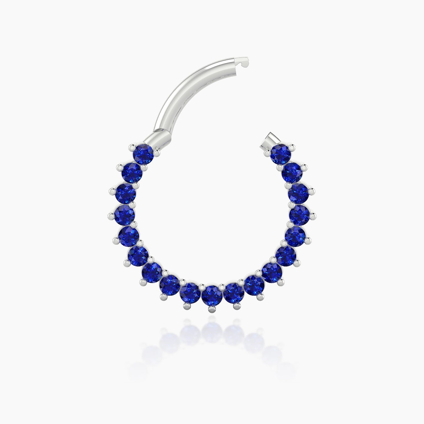 Delia | 18k White Gold 9.5 mm Sapphire Daith Piercing