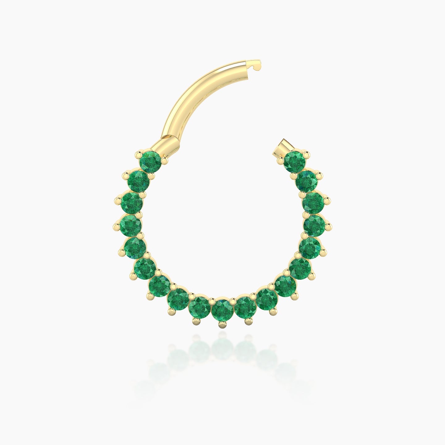 Delia | 18k Yellow Gold 9.5 mm Emerald Daith Piercing