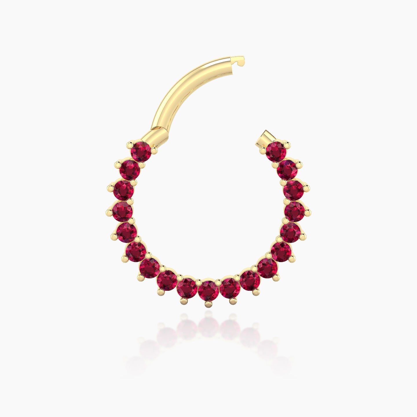 Delia | 18k Yellow Gold 9.5 mm Ruby Daith Piercing