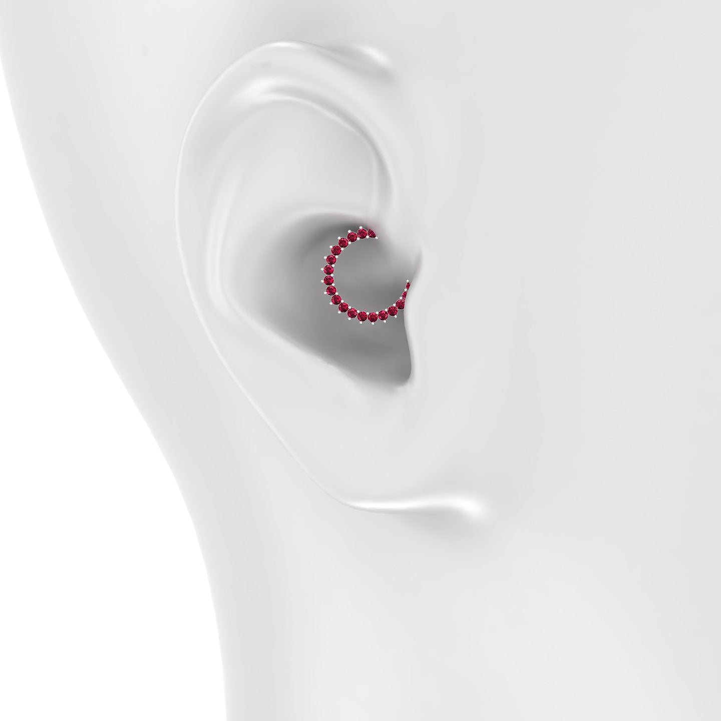 Delia | 18k White Gold 9.5 mm Ruby Daith Piercing