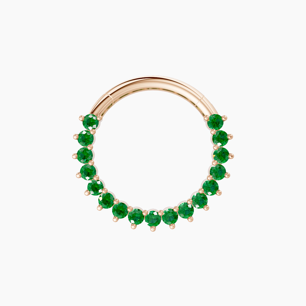 Delia | 18k Rose Gold 9.5 mm Emerald Septum Piercing