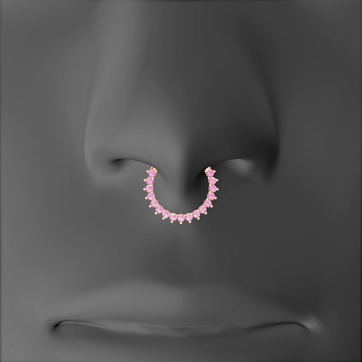 Delia | 18k Rose Gold 9.5 mm Pink Sapphire Septum Piercing