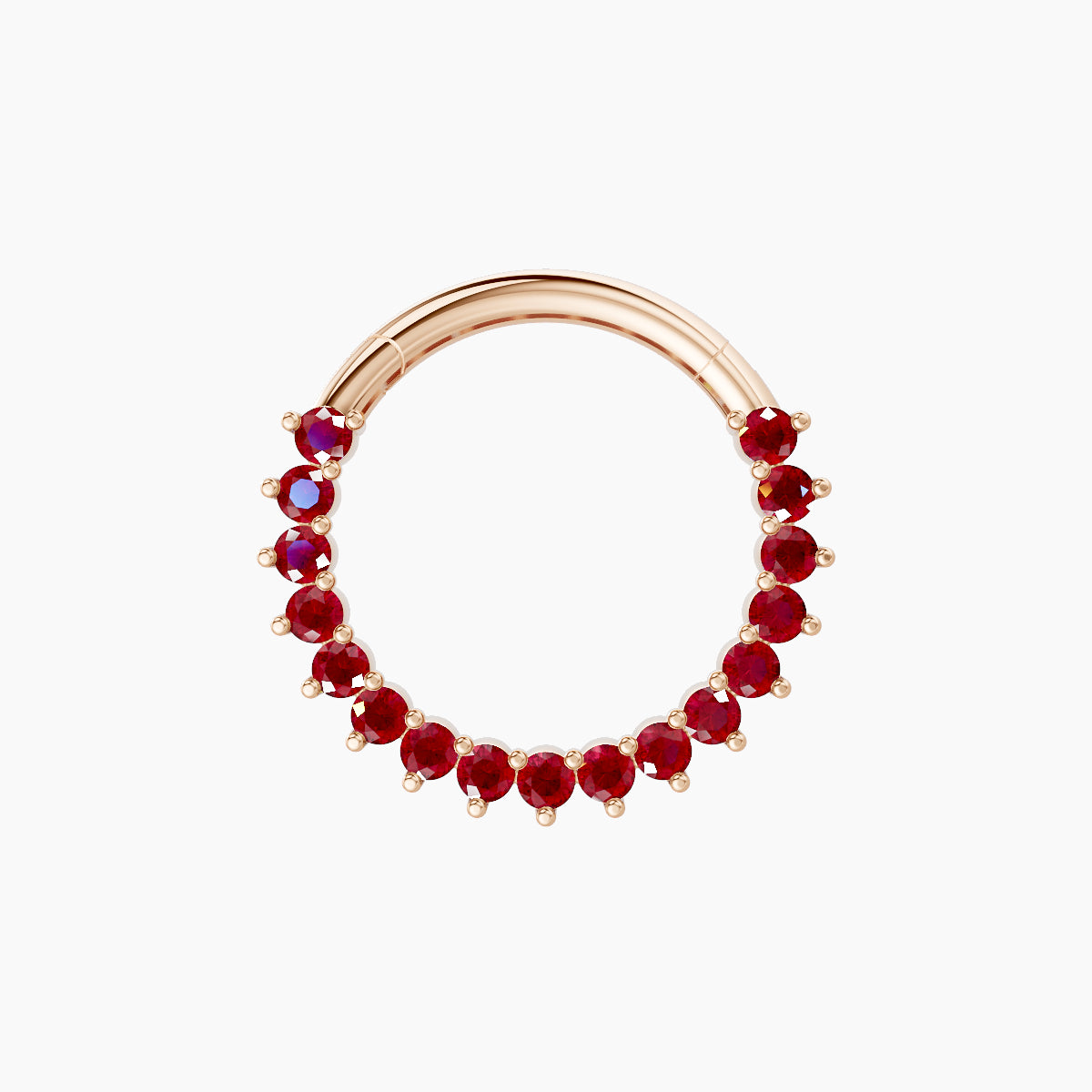 Delia | 18k Rose Gold 9.5 mm Ruby Septum Piercing