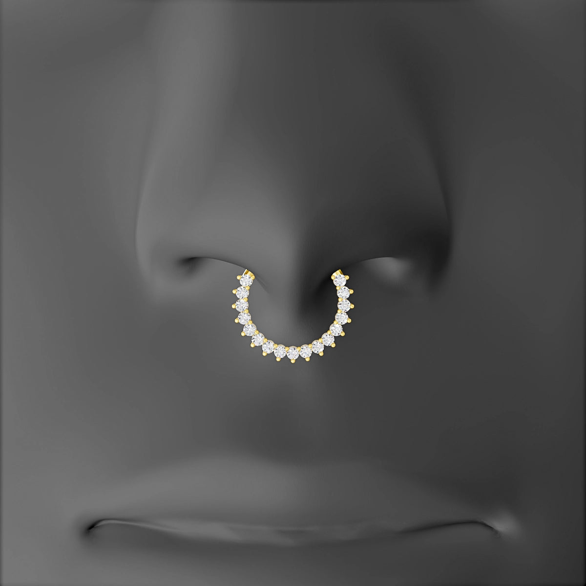 Delia | 18k Yellow Gold 9.5 mm Diamond Septum Piercing