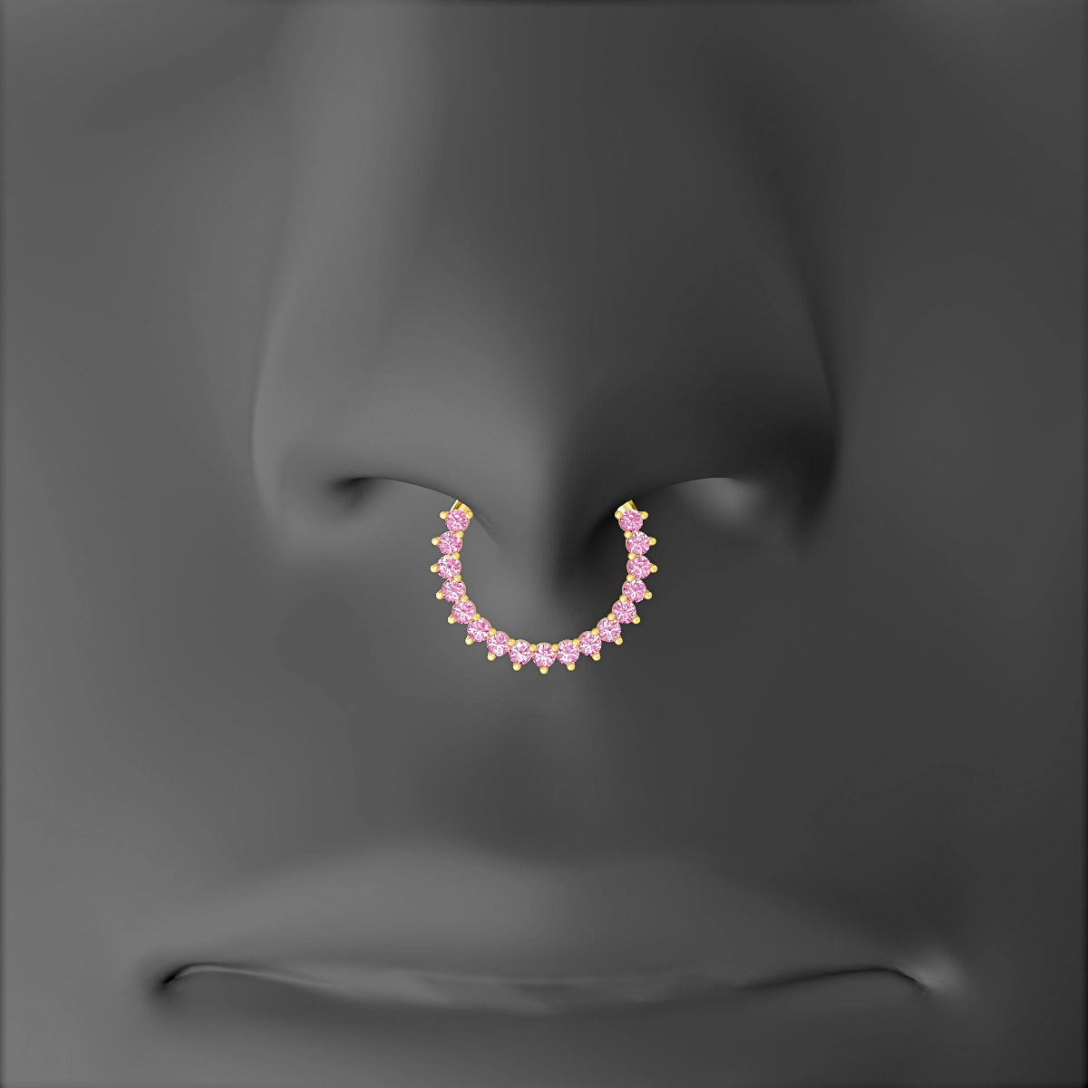 Delia | 18k Yellow Gold 9.5 mm Pink Sapphire Septum Piercing