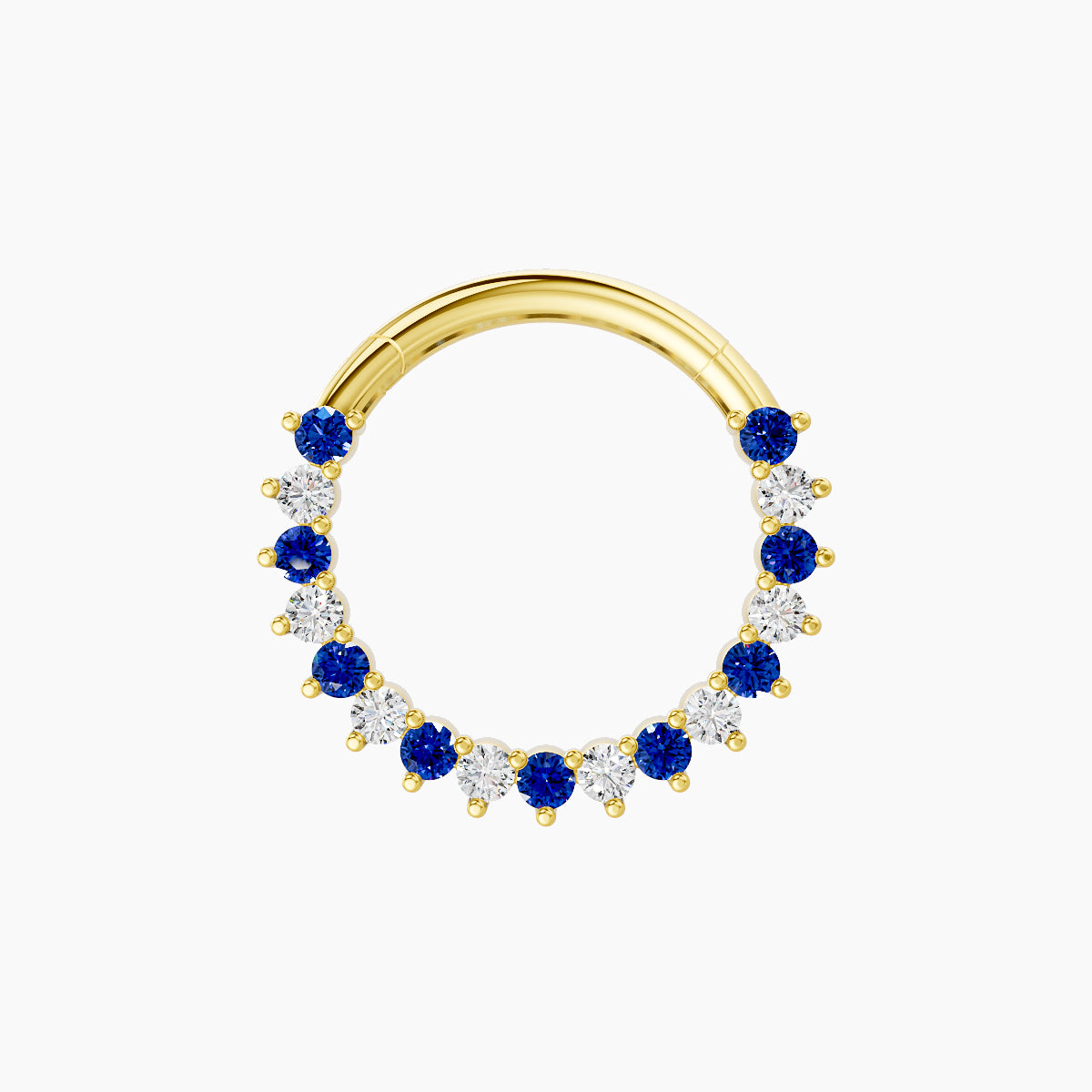 Delia | 18k Yellow Gold 9.5 mm Sapphire & Diamond Septum Piercing