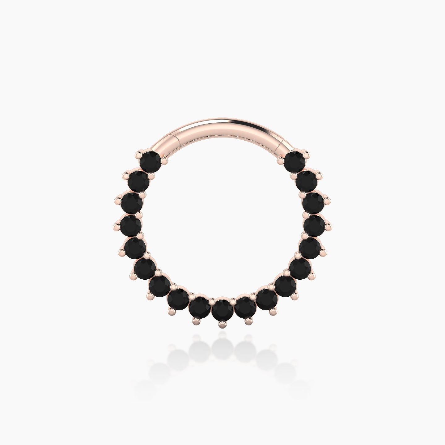 Delia | 18k Rose Gold 9.5 mm Black Diamond Septum Piercing