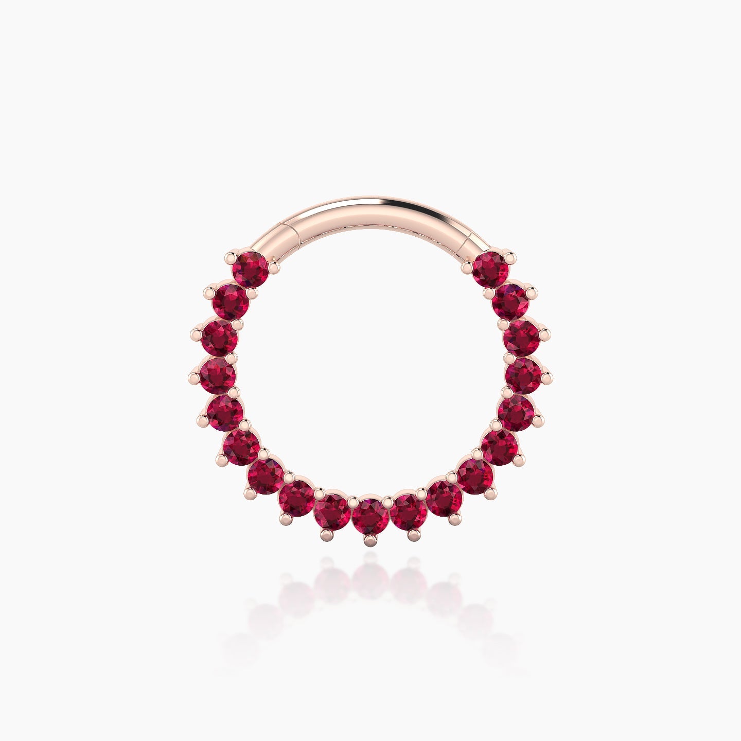 Delia | 18k Rose Gold 9.5 mm Ruby Septum Piercing