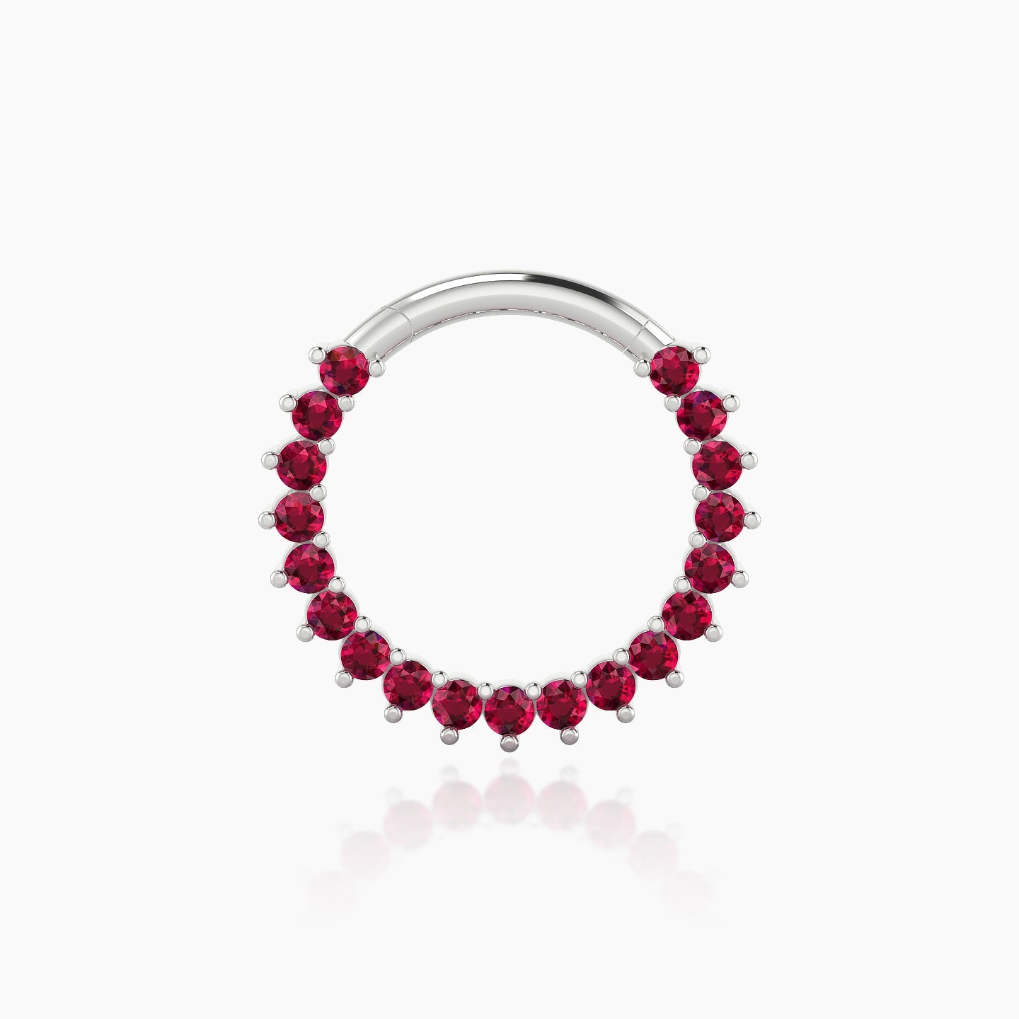 Delia | 18k White Gold 9.5 mm Ruby Septum Piercing