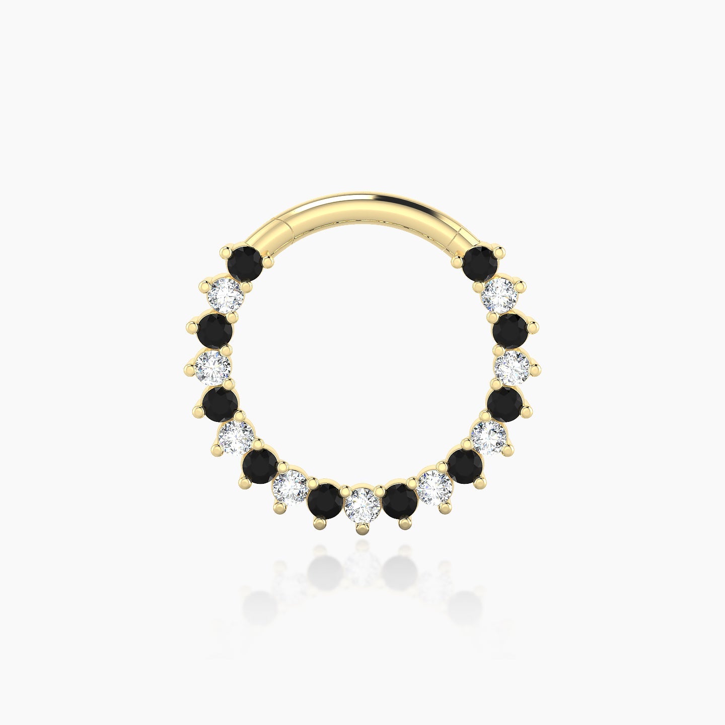 Delia | 18k Yellow Gold 9.5 mm Black Diamond & Diamond Septum Piercing