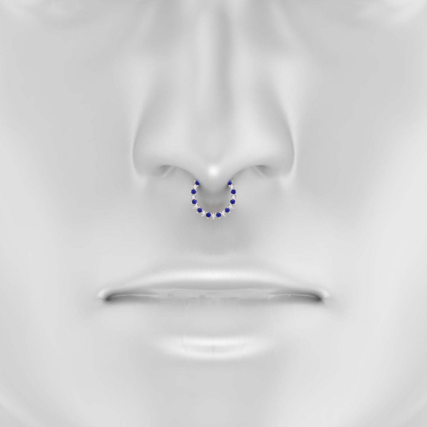 Delia | 18k Rose Gold 9.5 mm Sapphire & Diamond Septum Piercing