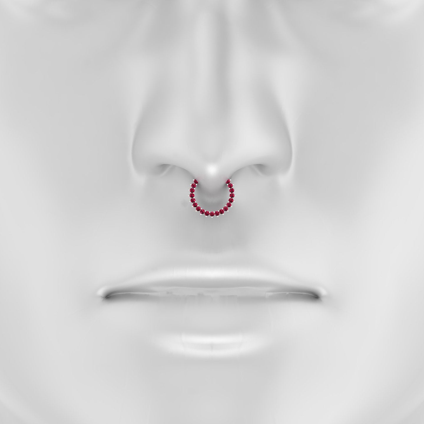 Delia | 18k White Gold 9.5 mm Ruby Septum Piercing