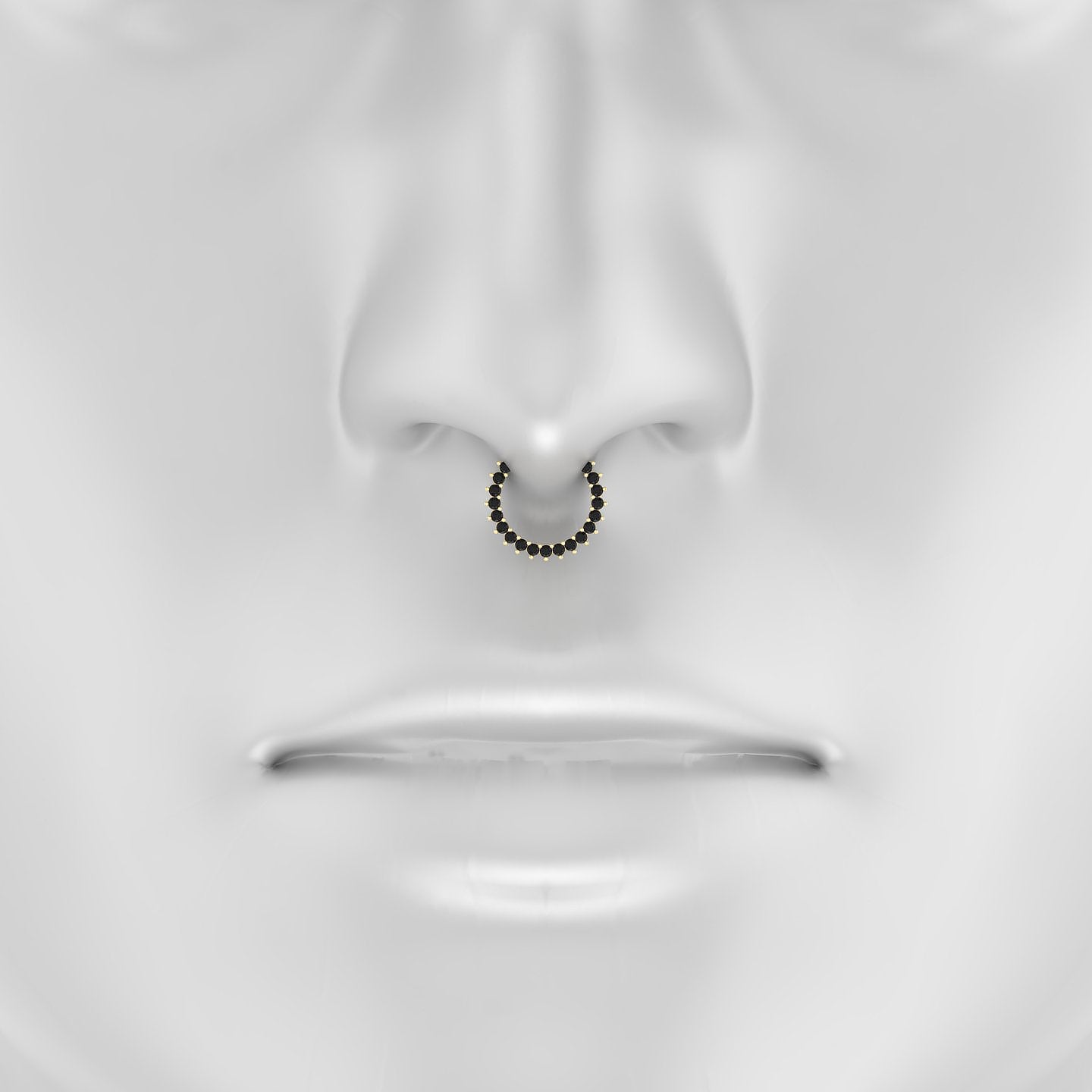 Delia | 18k Yellow Gold 9.5 mm Black Diamond Septum Piercing