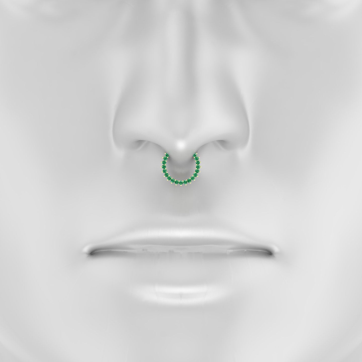 Delia | 18k Yellow Gold 9.5 mm Emerald Septum Piercing