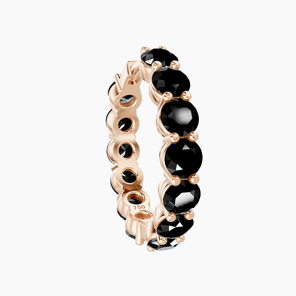 Diana | 18k Rose Gold 11 mm Black Diamond Hoop Piercing