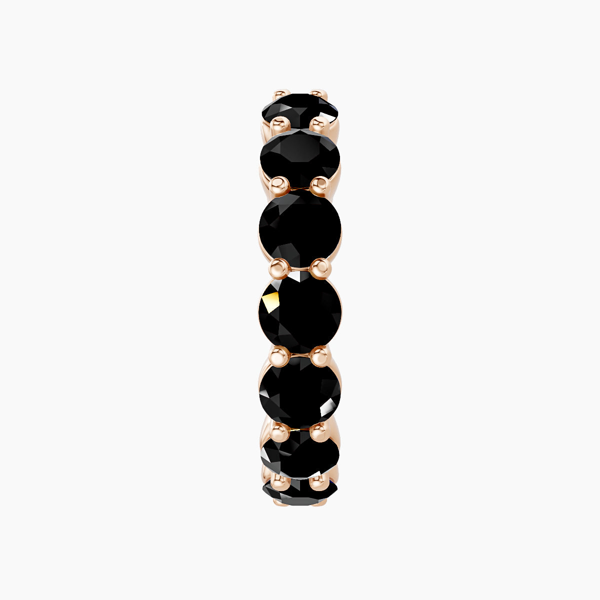 Diana | 18k Rose Gold 11 mm Black Diamond Hoop Piercing