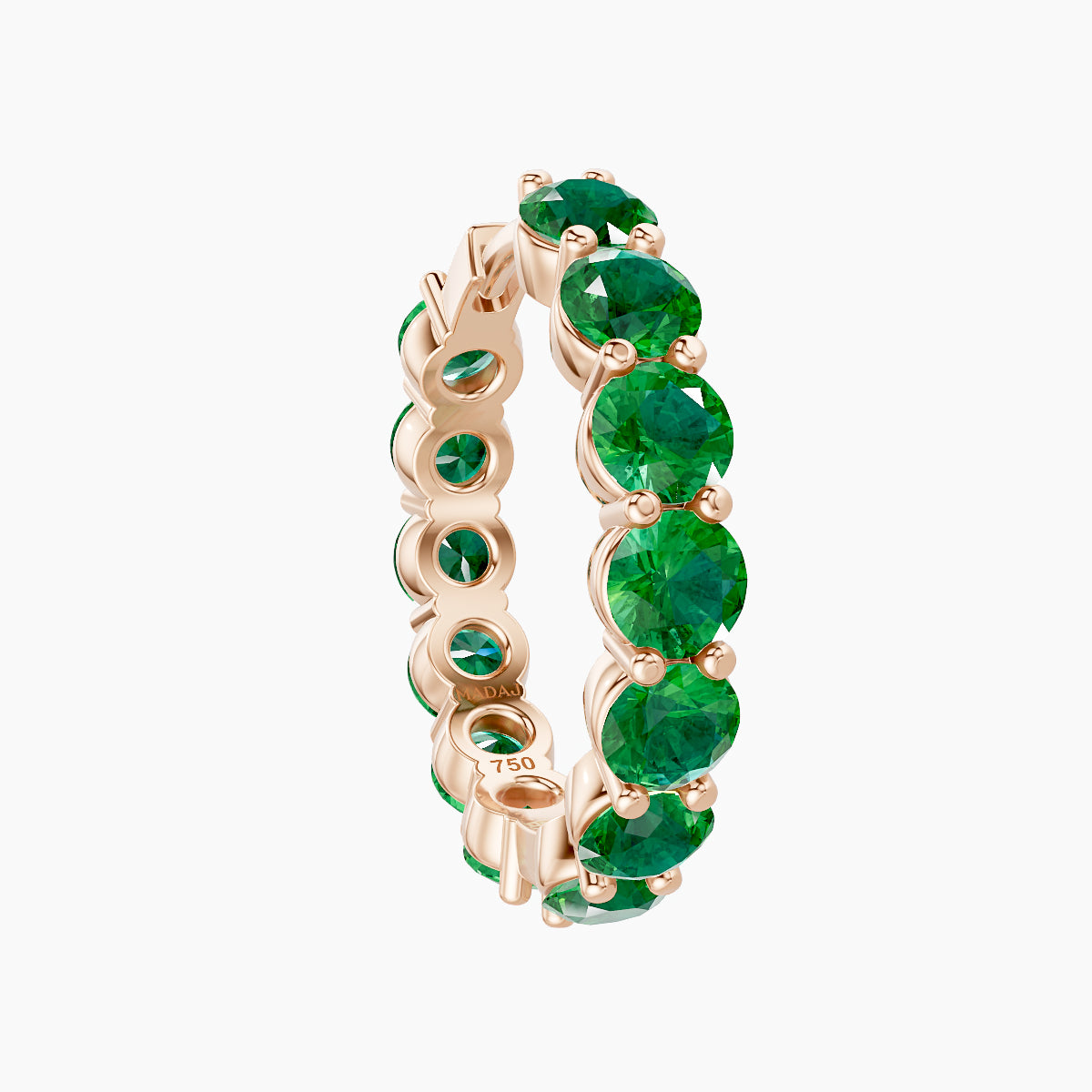 Diana | 18k Rose Gold 11 mm Emerald Hoop Piercing