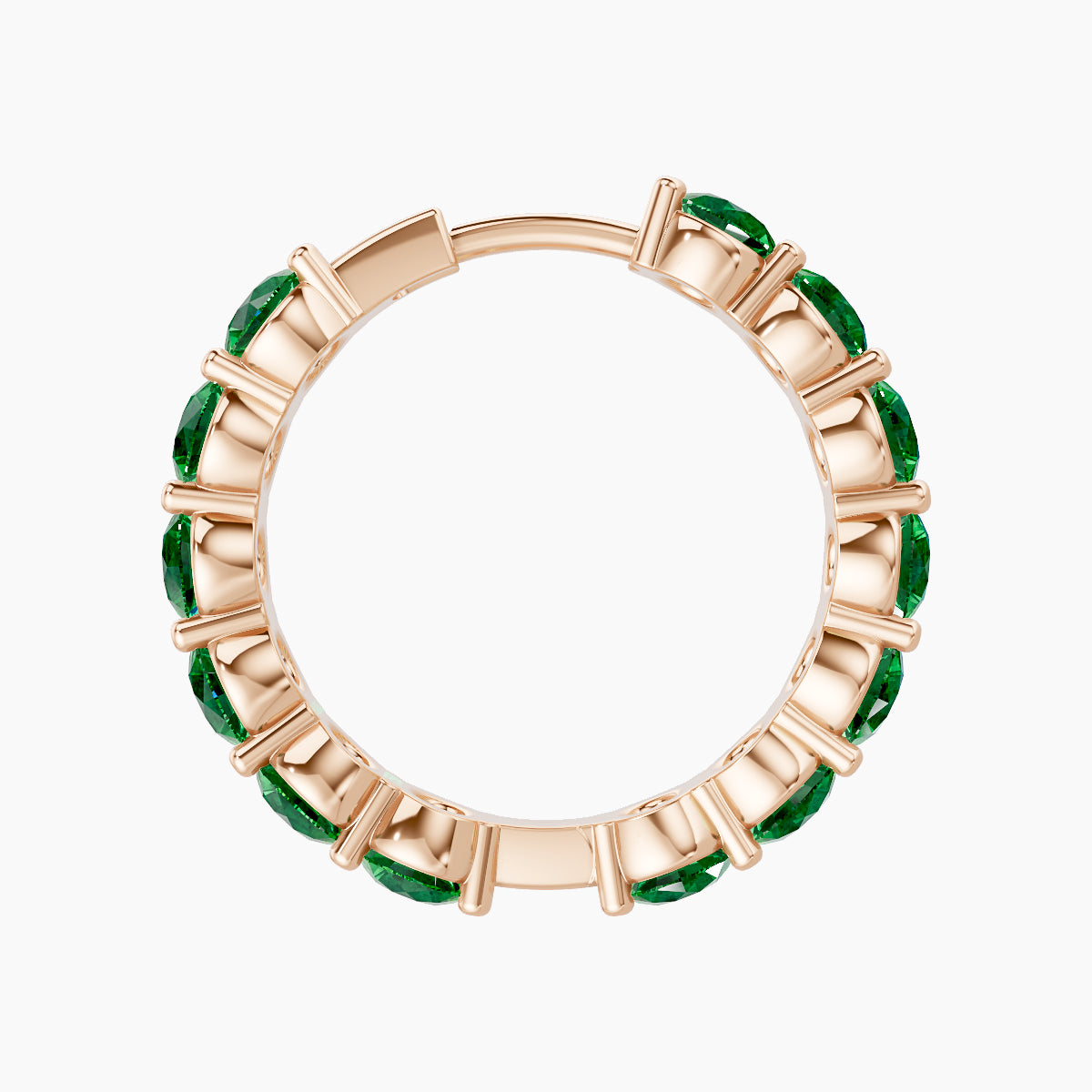 Diana | 18k Rose Gold 11 mm Emerald Hoop Piercing