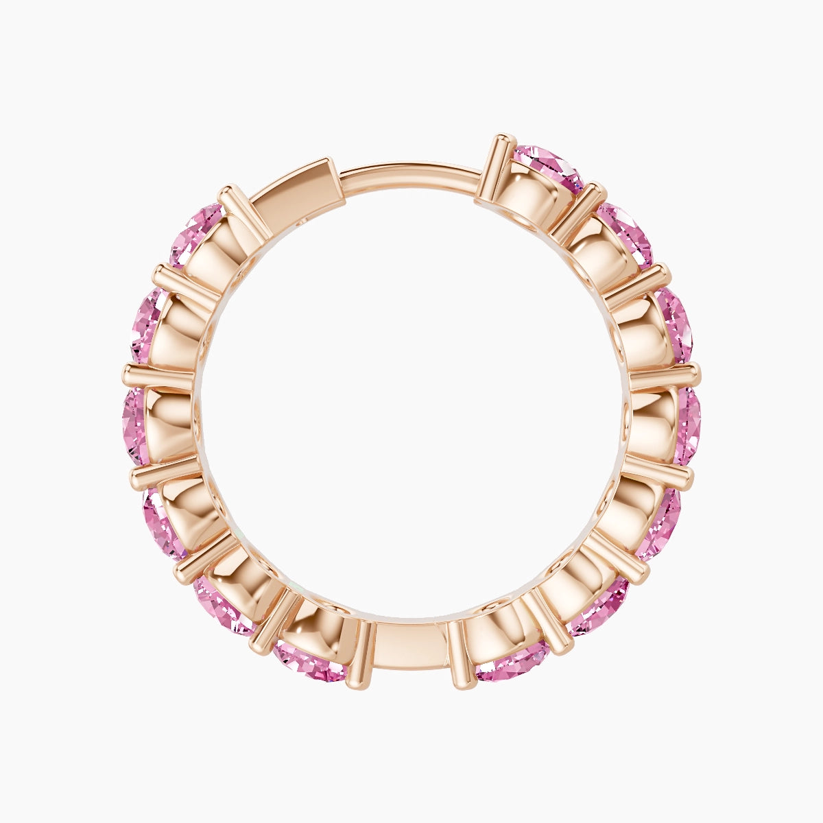 Diana | 18k Rose Gold 11 mm Pink Sapphire Hoop Piercing