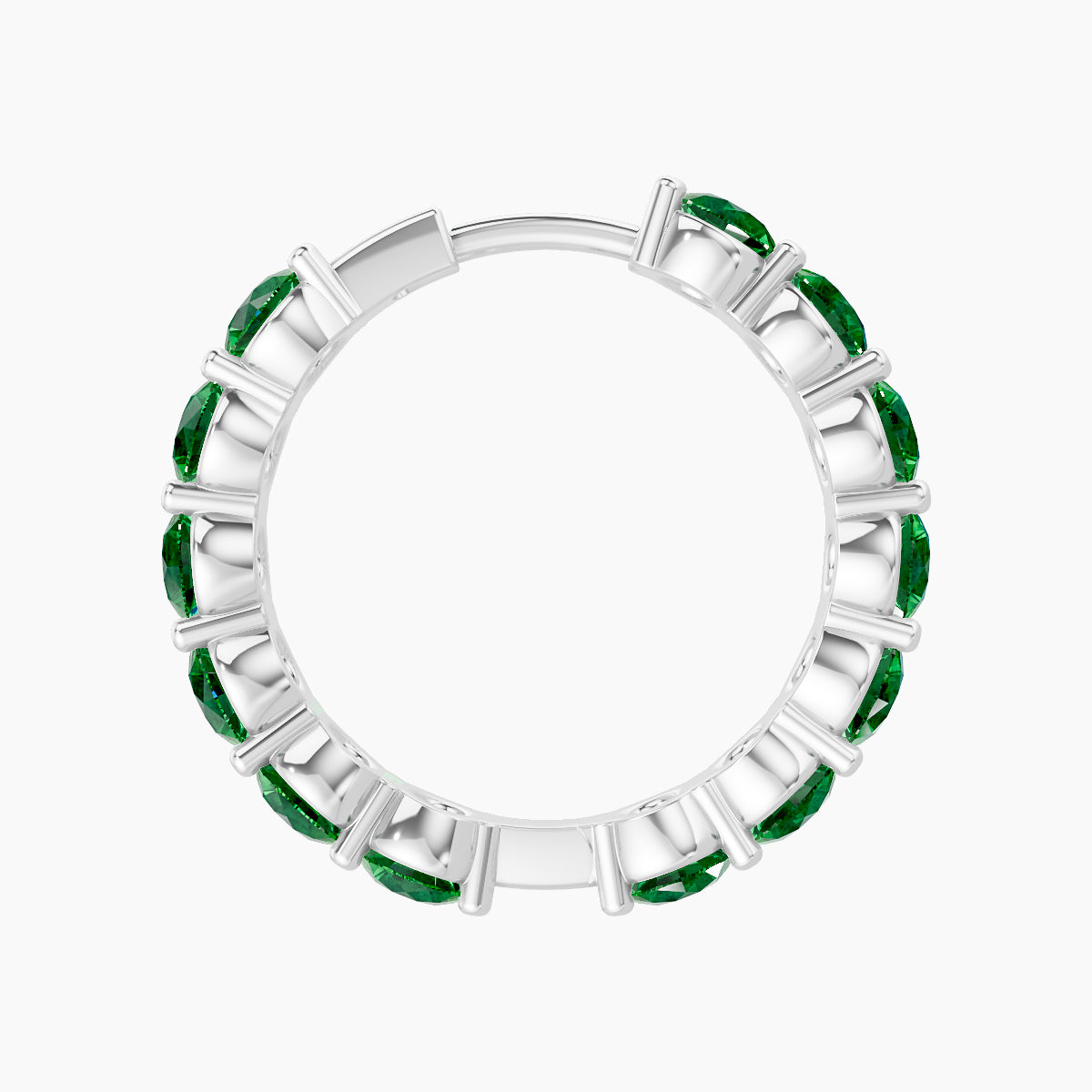 Diana | 18k White Gold 11 mm Emerald Hoop Piercing