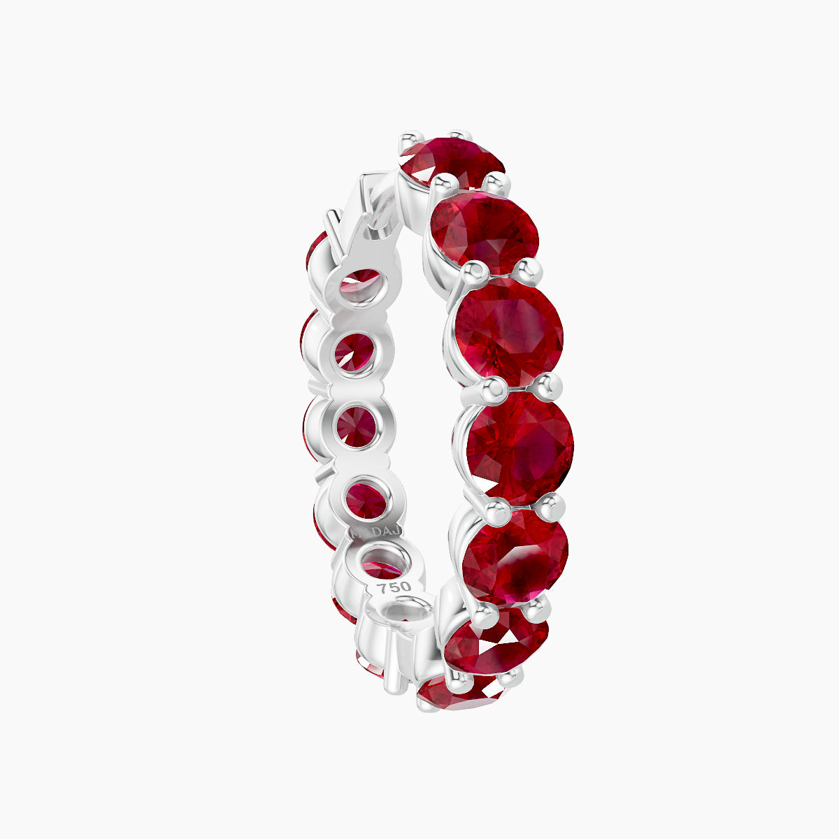 Diana | 18k White Gold 11 mm Ruby Hoop Piercing