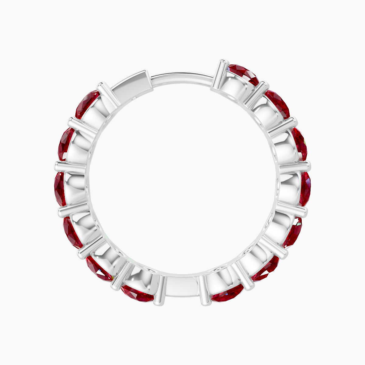 Diana | 18k White Gold 11 mm Ruby Hoop Piercing