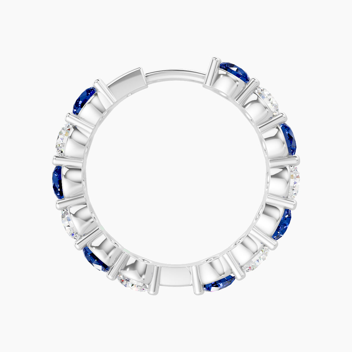 Diana | 18k White Gold 11 mm Sapphire & Diamond Hoop Piercing