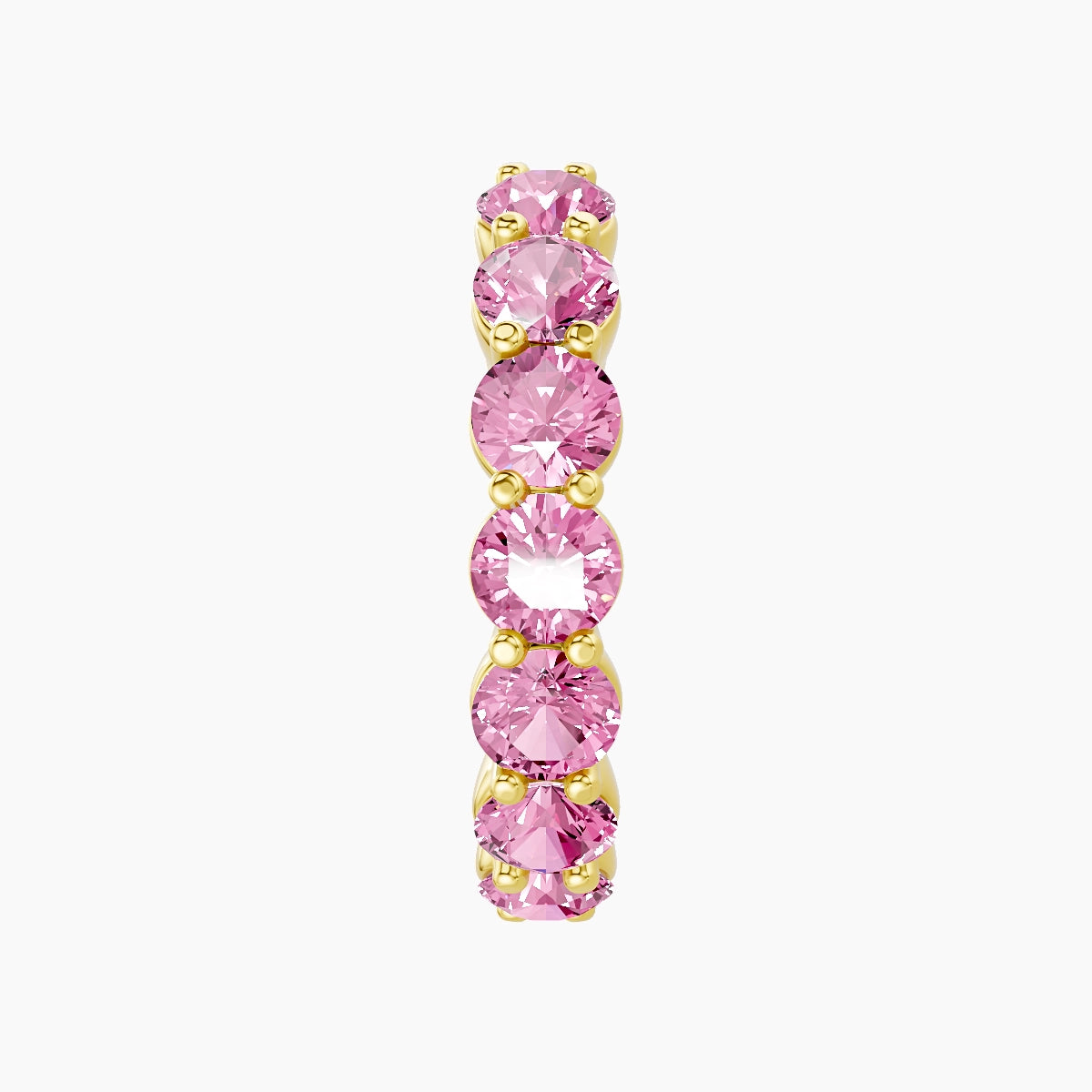 Diana | 18k Yellow Gold 11 mm Pink Sapphire Hoop Piercing