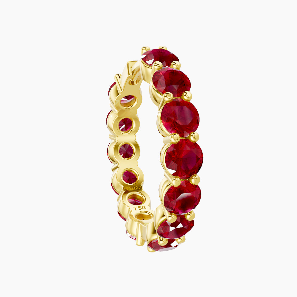 Diana | 18k Yellow Gold 11 mm Ruby Hoop Piercing