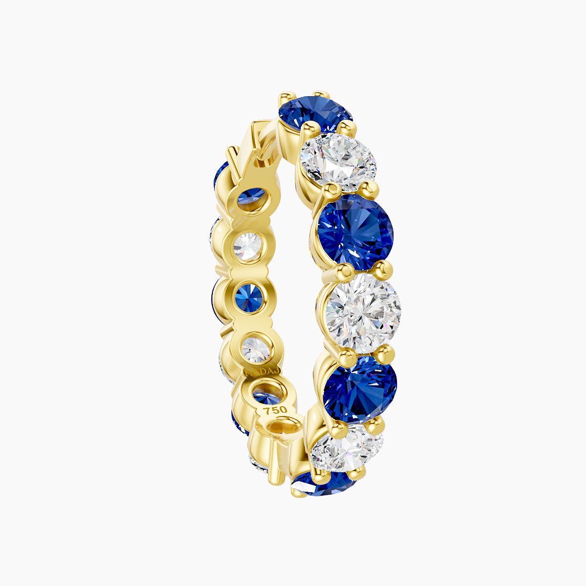 Diana | 18k Yellow Gold 11 mm Sapphire & Diamond Hoop Piercing